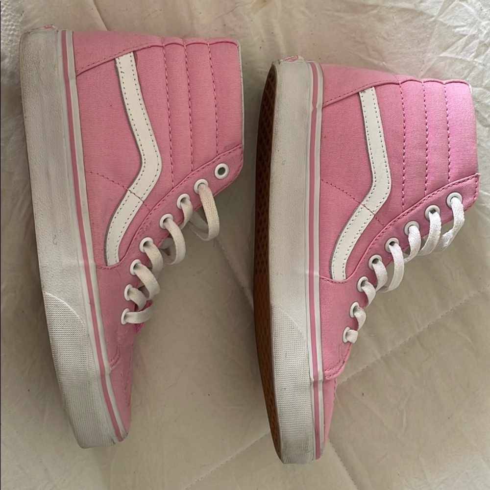 Pink High Top Vans (Sk8-Hi); Size 7